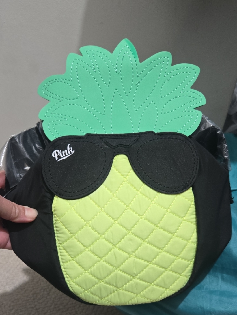 PINK Victoria's Secret Pineapple Crossbody Cooler Bag with Sunglasses Patch